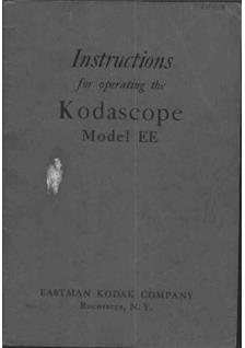 Kodak Kodascope EE manual. Camera Instructions.